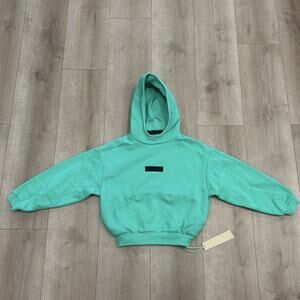 New Kids Fear of God Essentials Pullover Hoodie Mint Leaf' size 6/7 SF